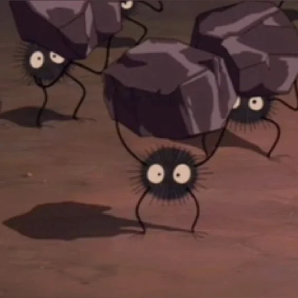 NEW Bag Charm Soot Sprite Dust Bunny Black Leather Keychain Eyes Spirited Away - Picture 12 of 13